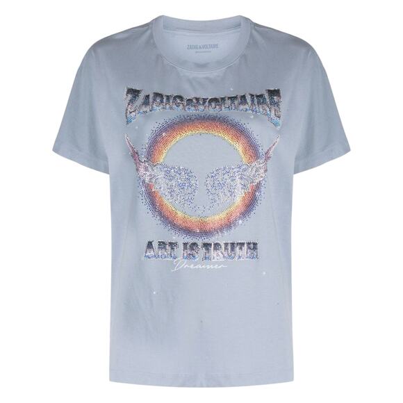 ZADIG & VOLTAIRE Tommer Compo Concert Diamanté T-Shirt S - Picture 1 of 9